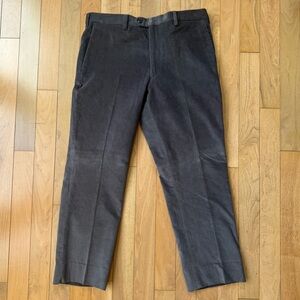 NWT JB Britches Men’s Wool Corduroy Flat Front Pants Charcoal Gray Size 36 Italy